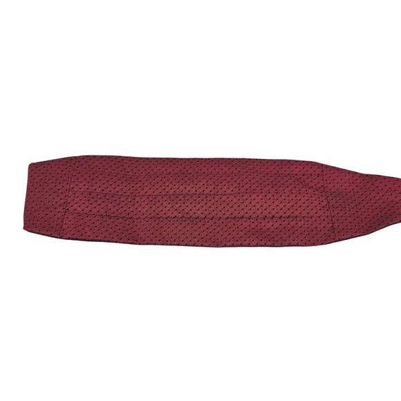 Mel Howard Cummerbund Mens Red Black Polka Dots Adjustable Strap One Size - Picture 1 of 9